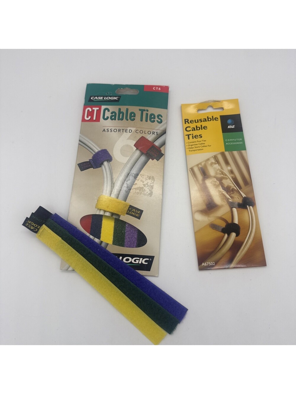 Case Logic & AT&T Reusable Hook And Loop Cable Ties Lot Partial Pack Sealed